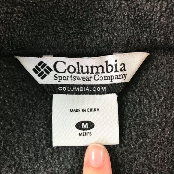 Columbia Men Medium Gray Fleece Full Zip Vest - Picture 5 of 8